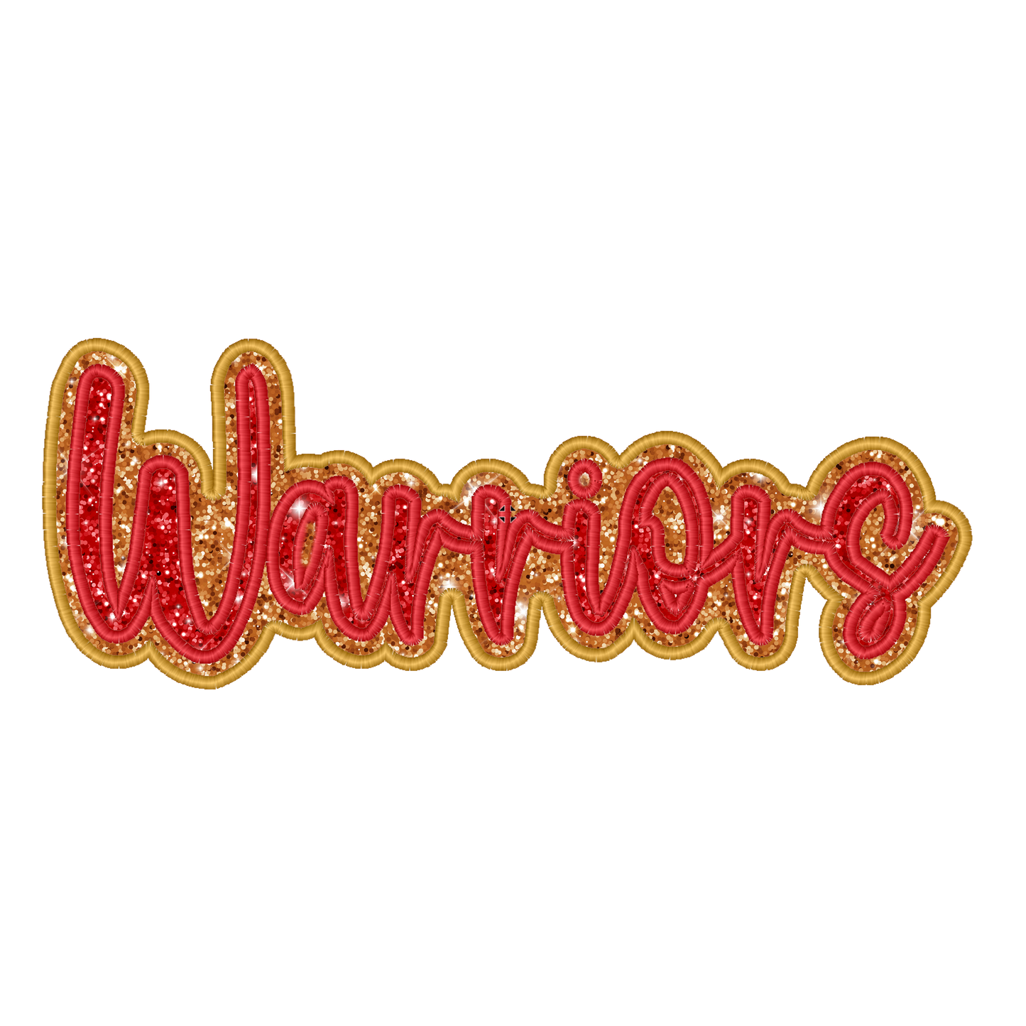 Embroidered Warriors Double Glitter Applique YOUTH Sweatshirt -Local Pick Up/Delivery