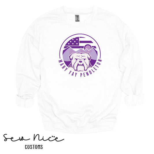 YOUTH-Purple Up Mary Fay Logo -Crewneck Sweatshirt