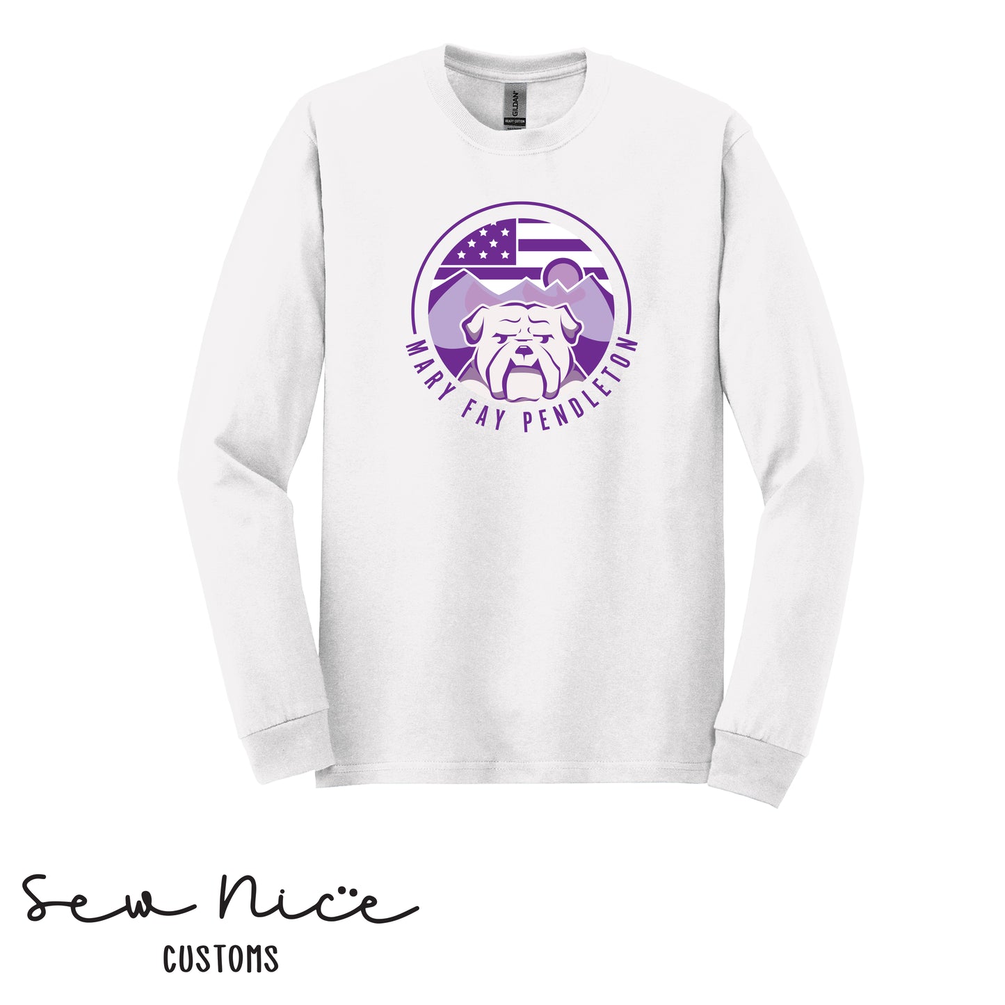 YOUTH-Purple Up Mary Fay Logo -Long Sleeve Shirt