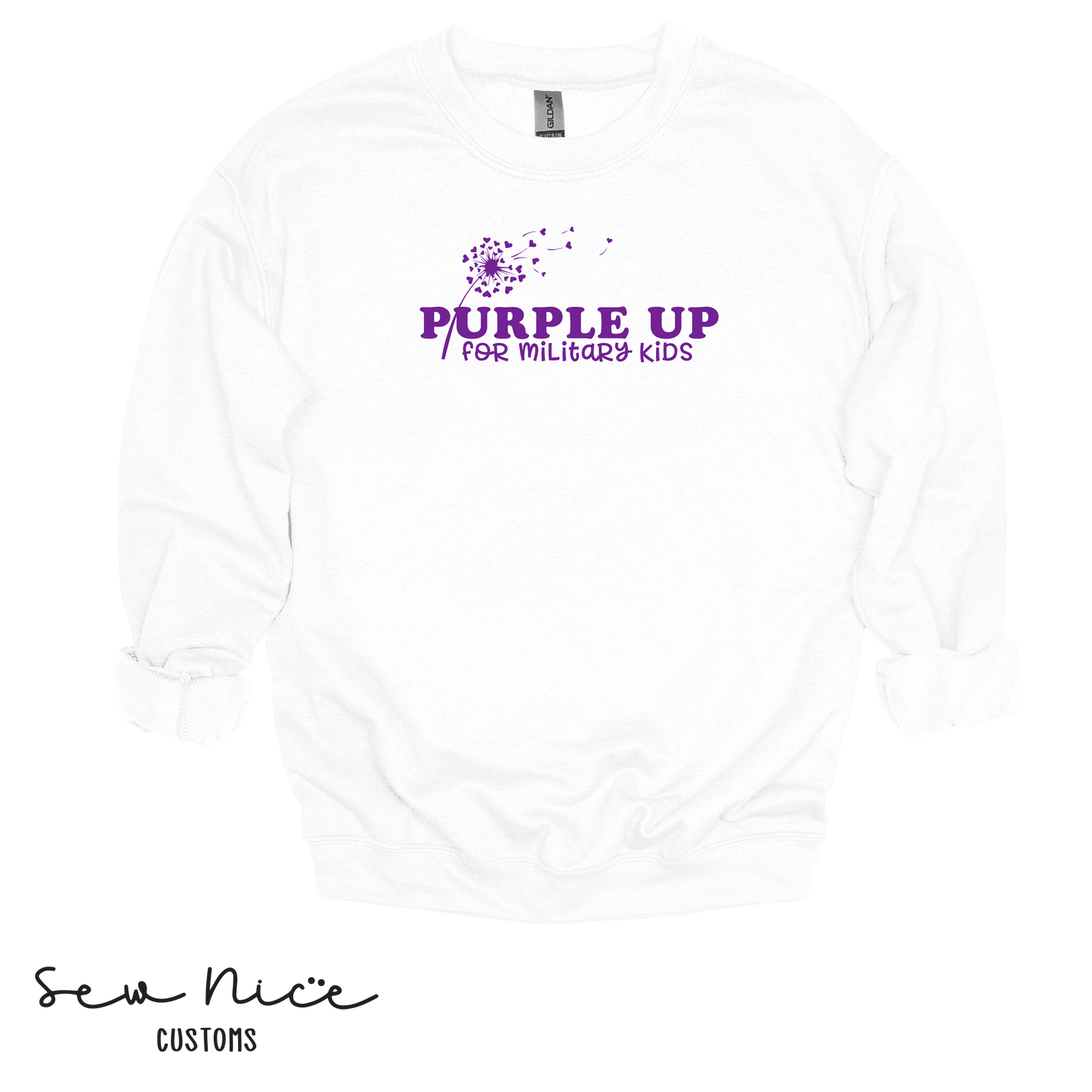 Purple Up For Military Kids - Adult Crewneck Sweatshirt