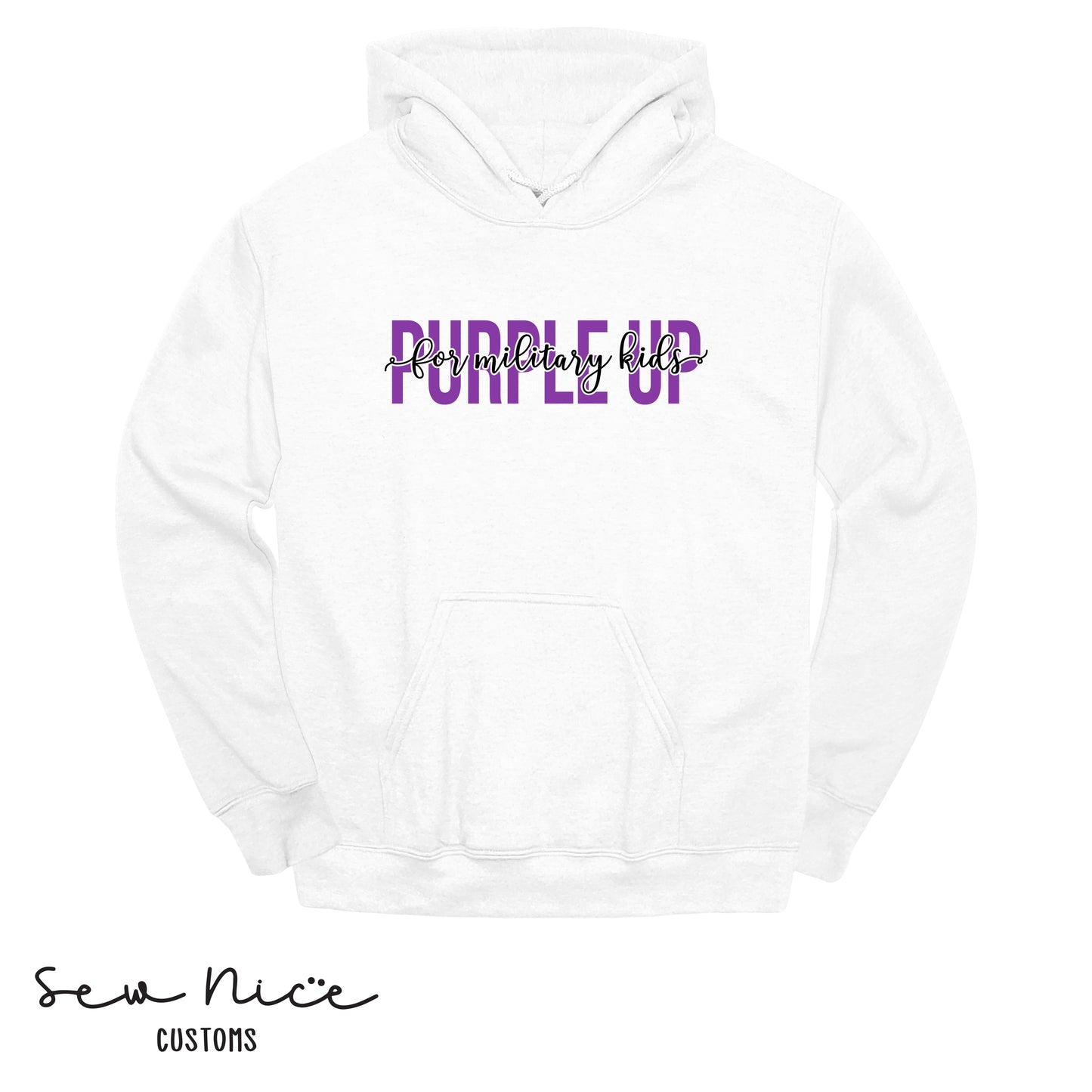 Purple Up Script - Adult Hoodie