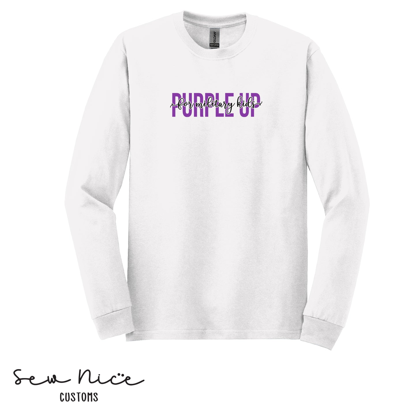 Purple Up Script -Adult Long Sleeve Shirt