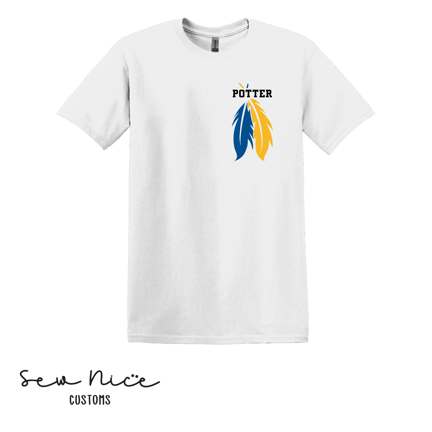 Potter Left Chest Feathers- Unisex Adult/Youth T-Shirt