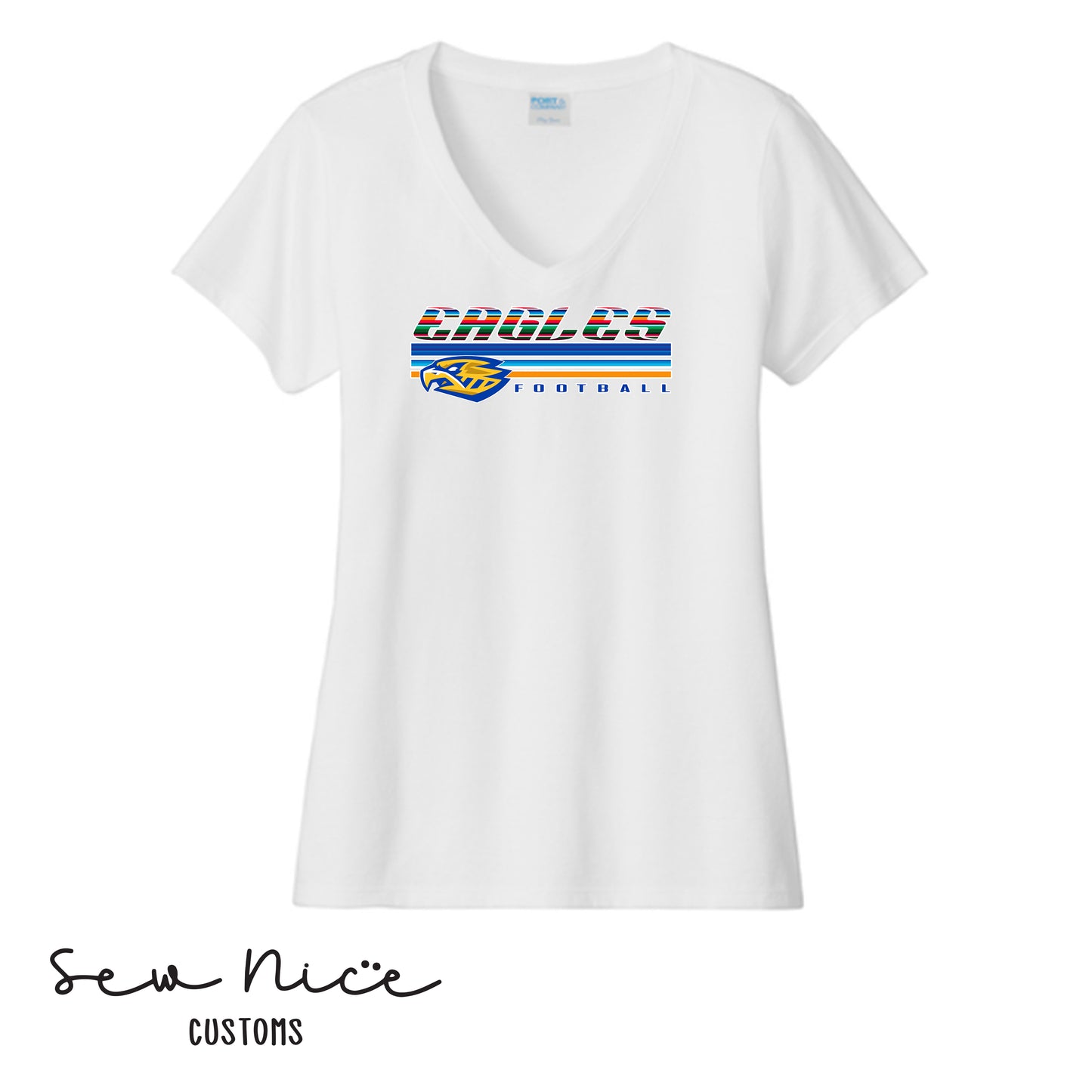 SP Serape Eagles Ladies V-Neck Shirt