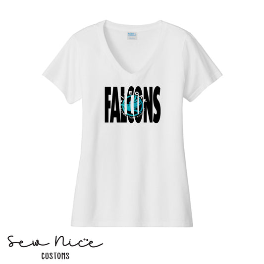 FALCONS Inside Logo- Women's V-Neck Shirt