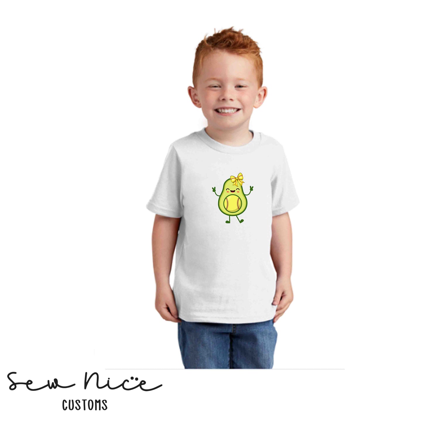 Avocado Softball Girl Design- Unisex TODDLER Shirt