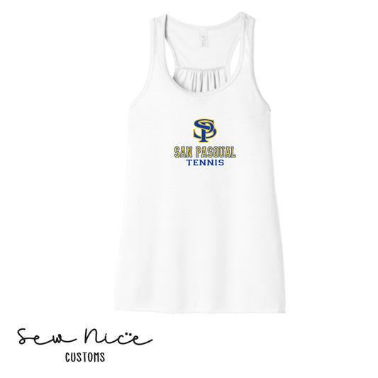 SP San Pasqual Tennis- Ladies Bella Canvas Flowy Tank Top