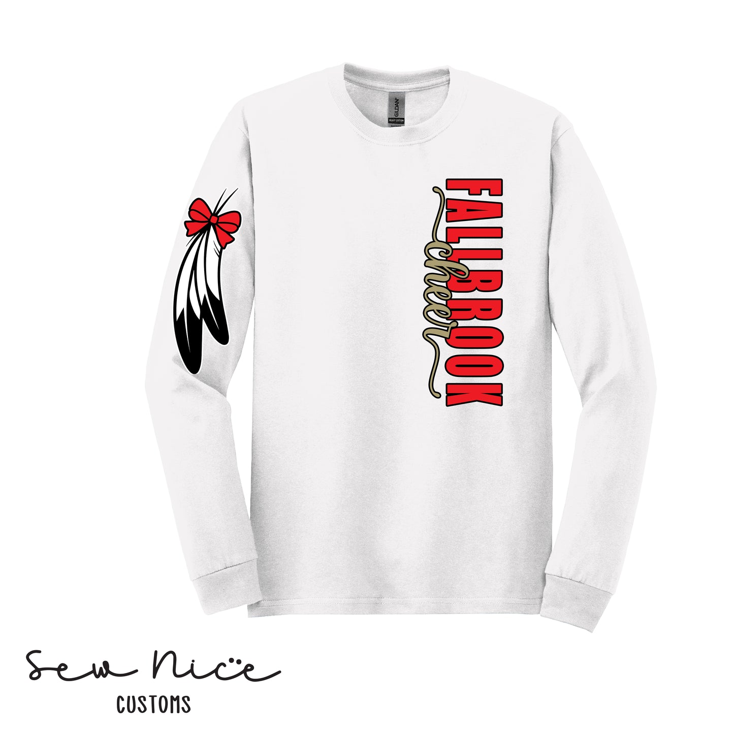 Fallbrook Cheer- Side Design- Unisex Youth/Adult Long Sleeve Shirt- FPW CHEER