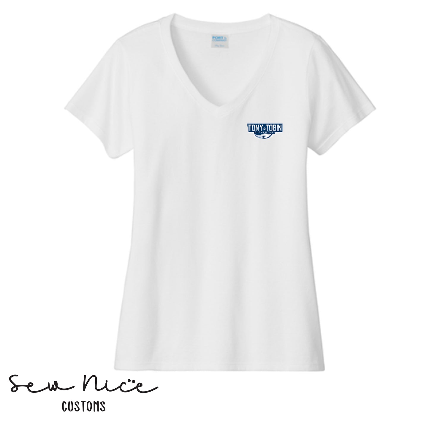 Tony Tobin Traditional Logo- Ladies V-Neck