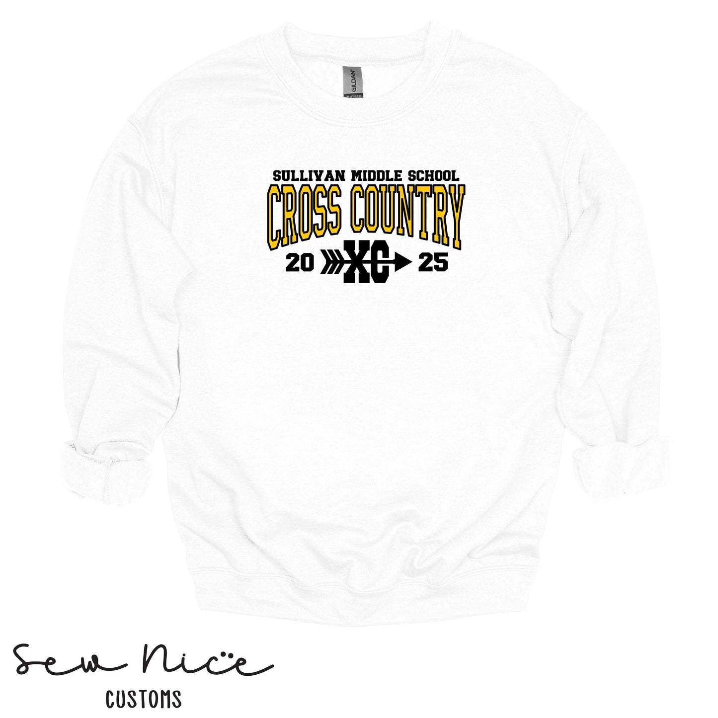 Sullivan Middle School Cross Country XC- Unisex Adult/Youth Crewneck Sweatshirt