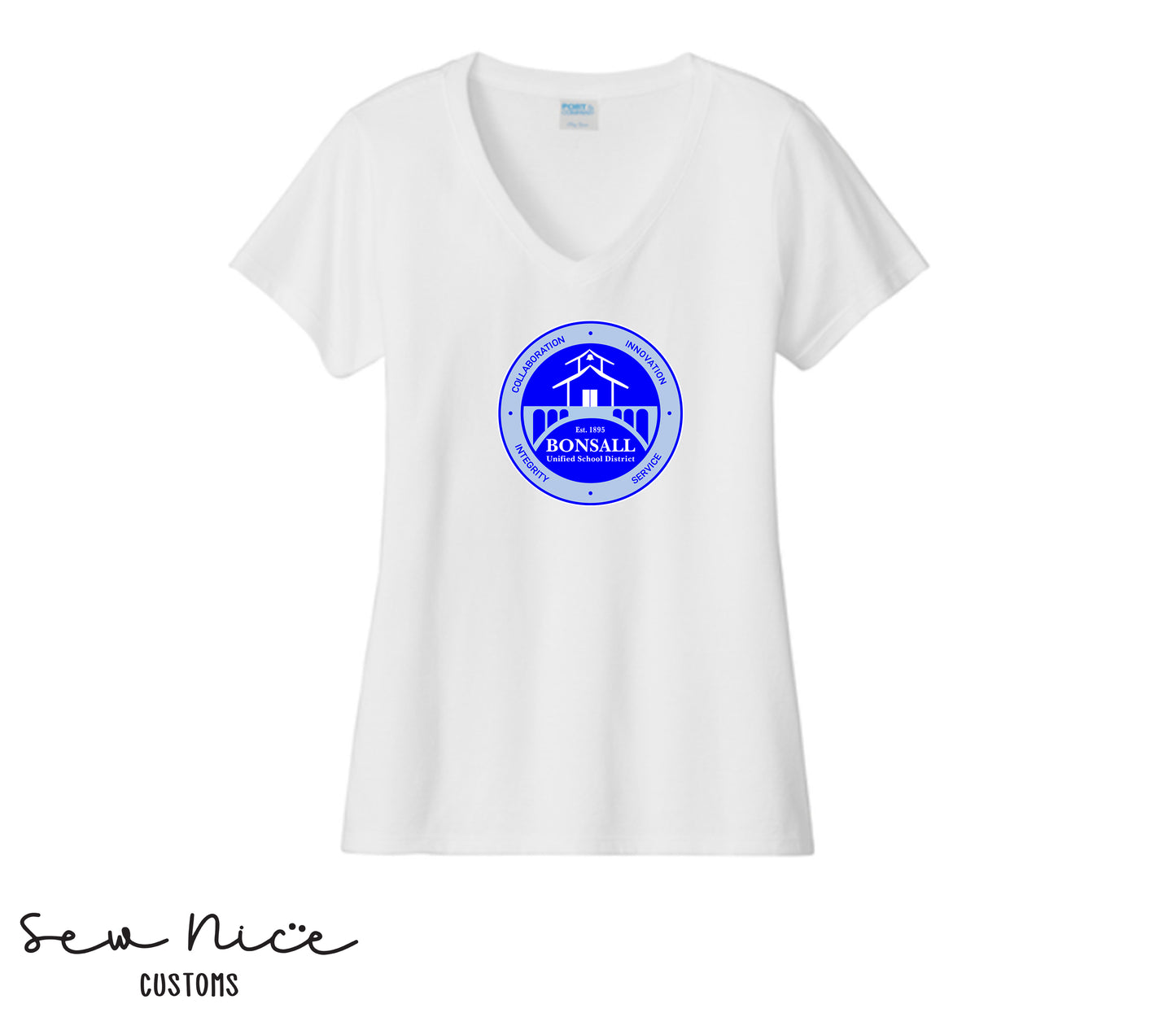 Bonsall District Logo -LADIES V-Neck Shirt
