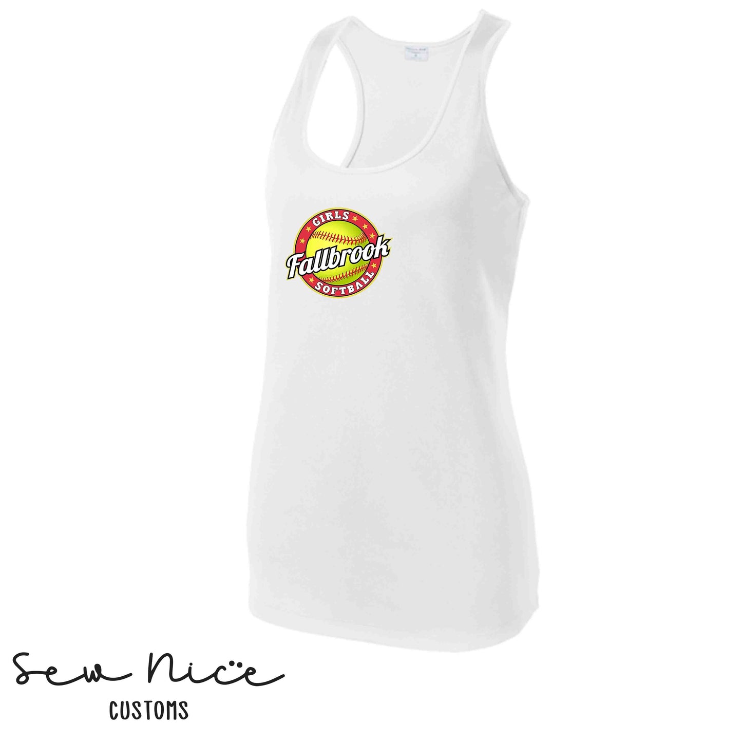Fallbrook Girls Softball Logo- Ladies Dri Fit Tank Top