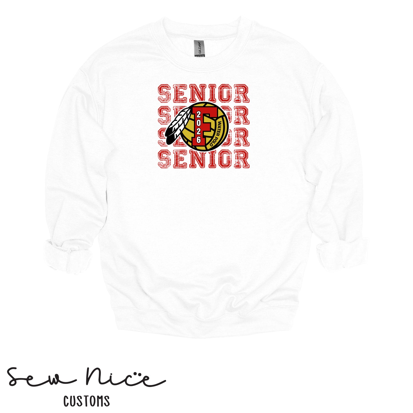 FHS Water Polo Stacked SENIOR 2026- Unisex Adult/Youth Crewneck Sweatshirt