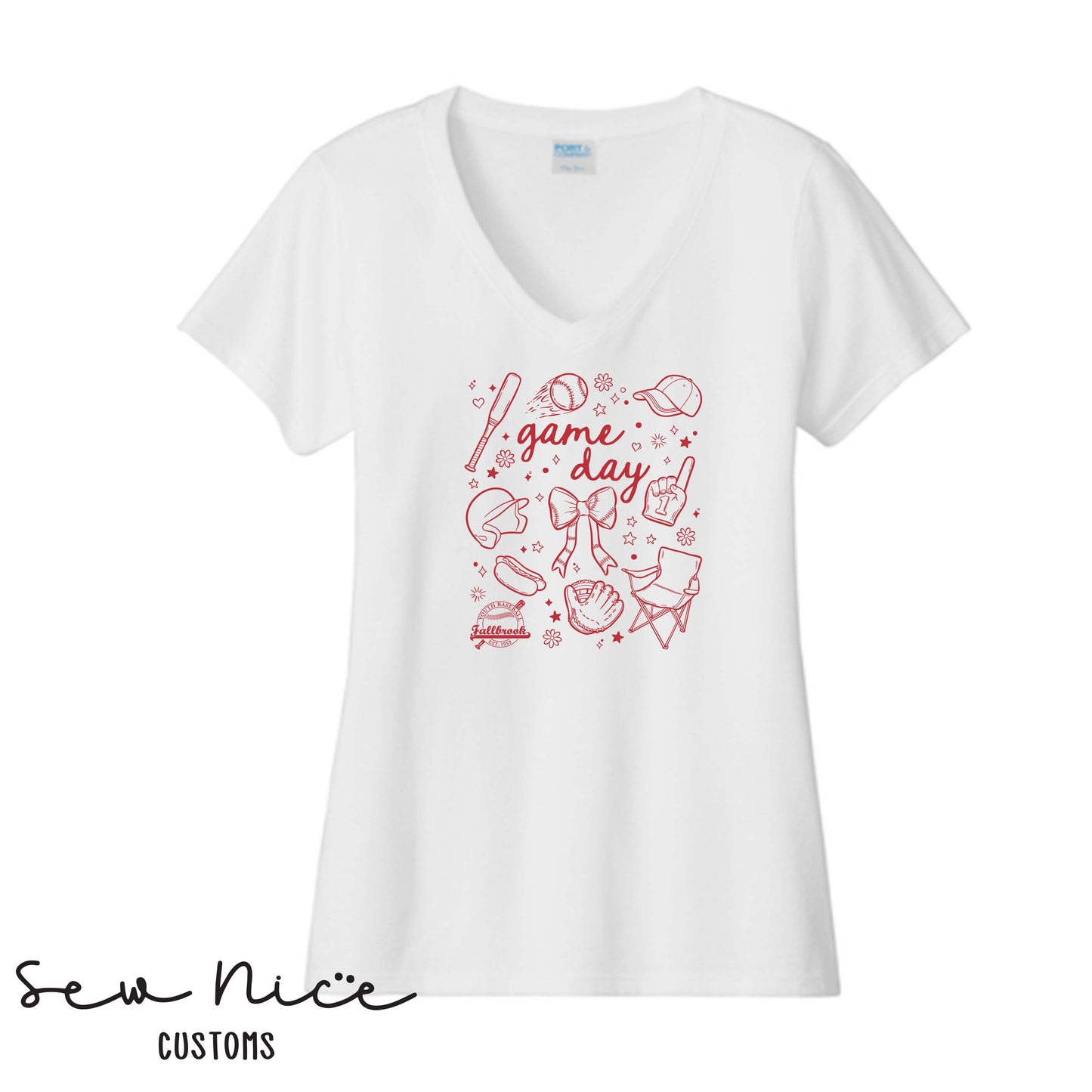 FYB Doodle Game Day- Ladies V-Neck