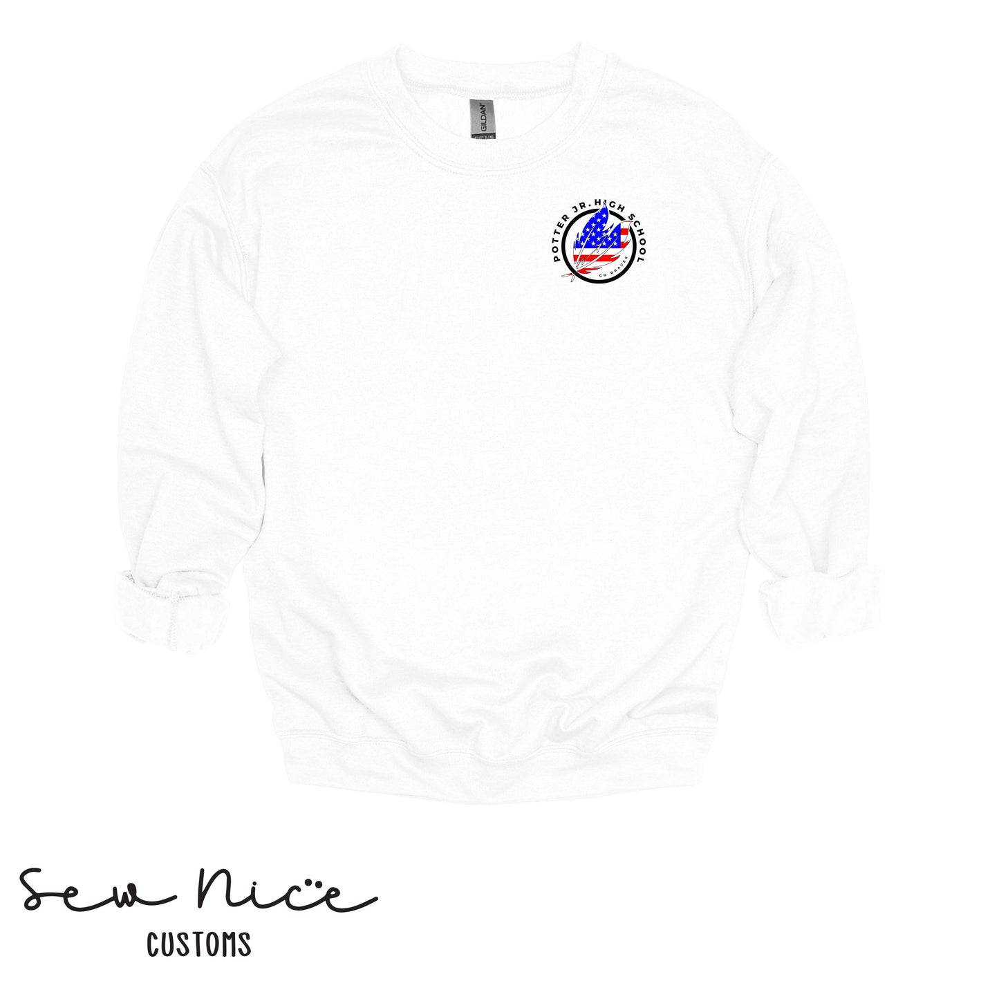 American Flag Potter Design- Unisex Adult/Youth Crewneck Sweatshirt