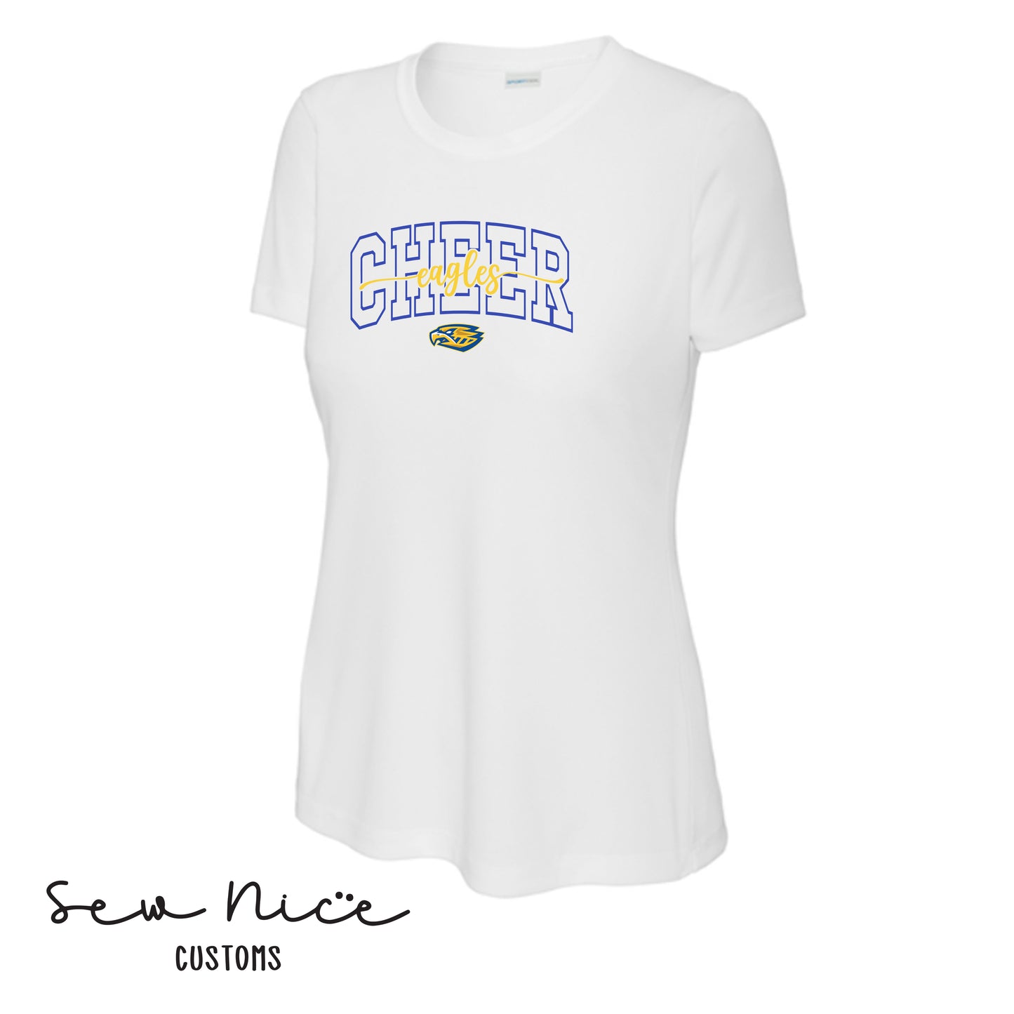 CHEER Eagles Script- Ladies Dri Fit Shirt