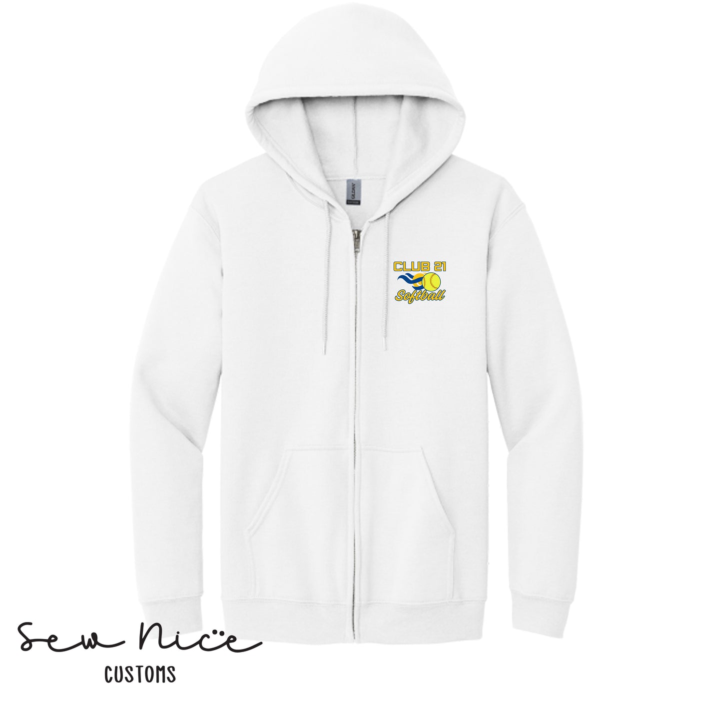 Club 21 Softball- Unisex Adult/Youth Full Zip Hoodie