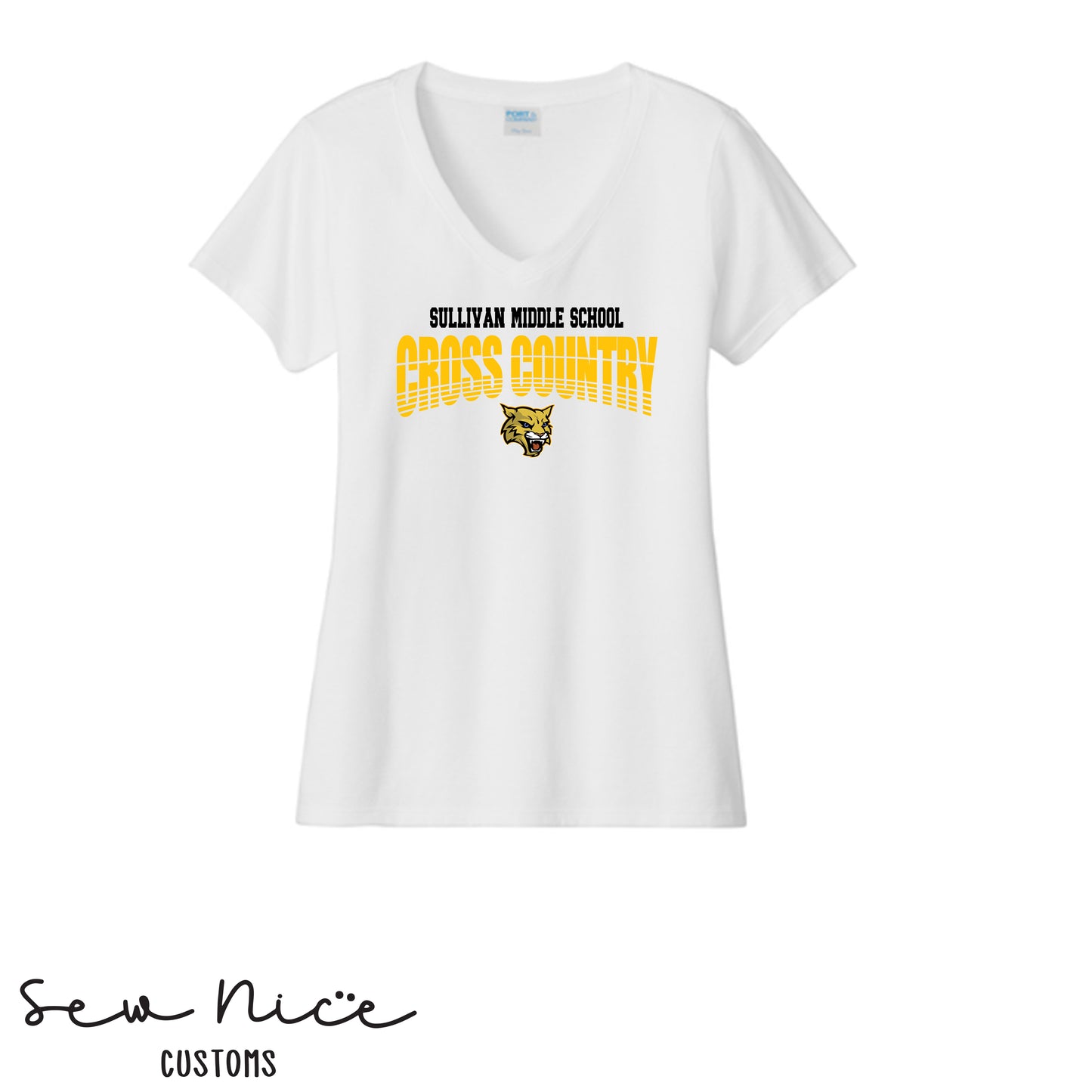Sullivan Cross Country Mascot- Ladies V-Neck Shirt