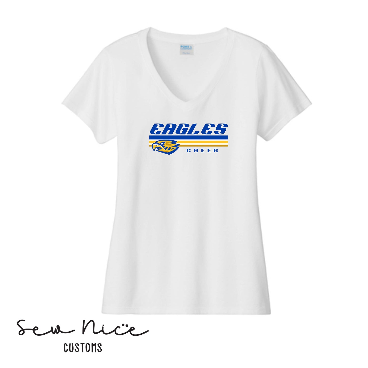 SP Eagles Lines Cheer- Ladies V-Neck Shirt