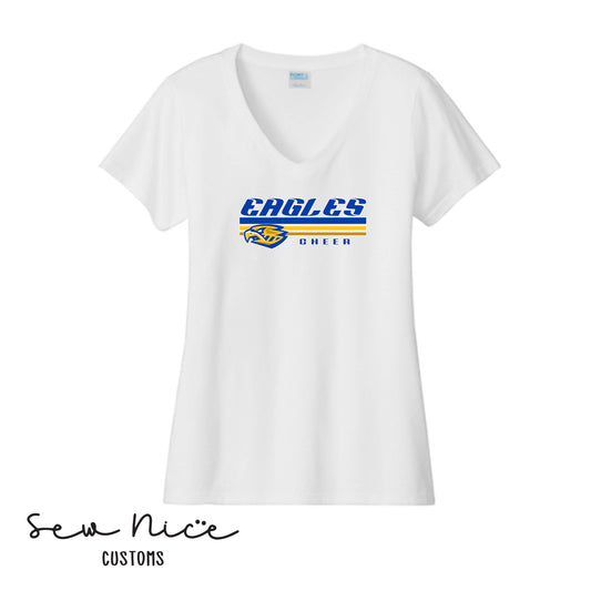 SP Eagles Lines Cheer- Ladies V-Neck Shirt