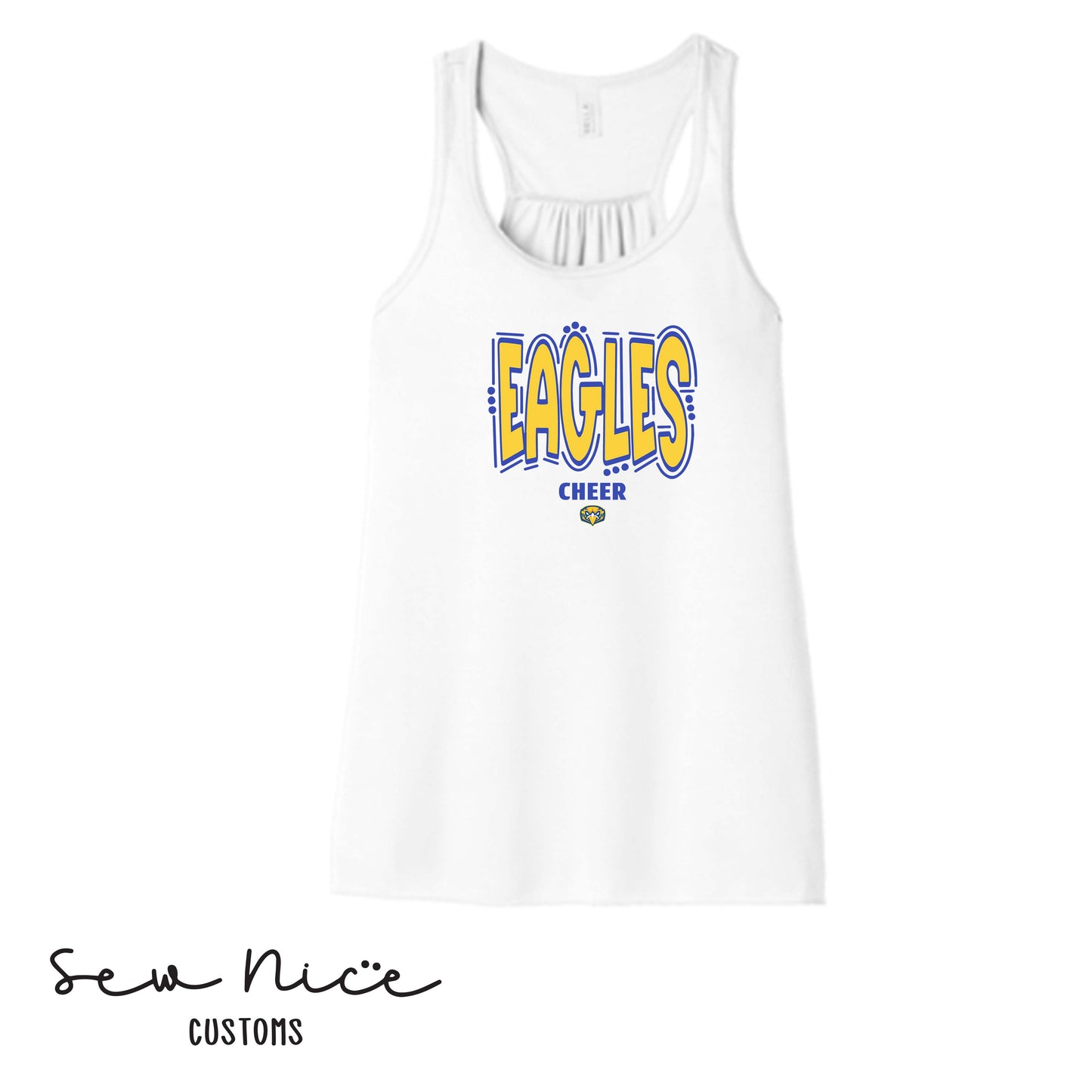 Eagles Doodle Cheer- Ladies Bella Canvas Flowy Tank Top