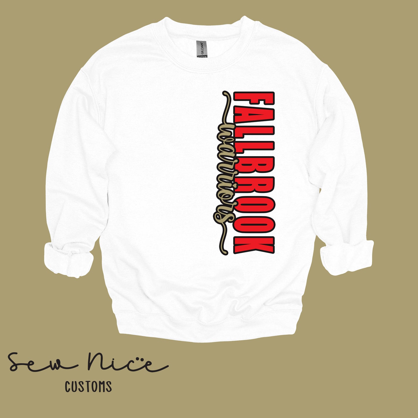 Fallbrook Warriors- Side Design Crewneck Sweatshirt