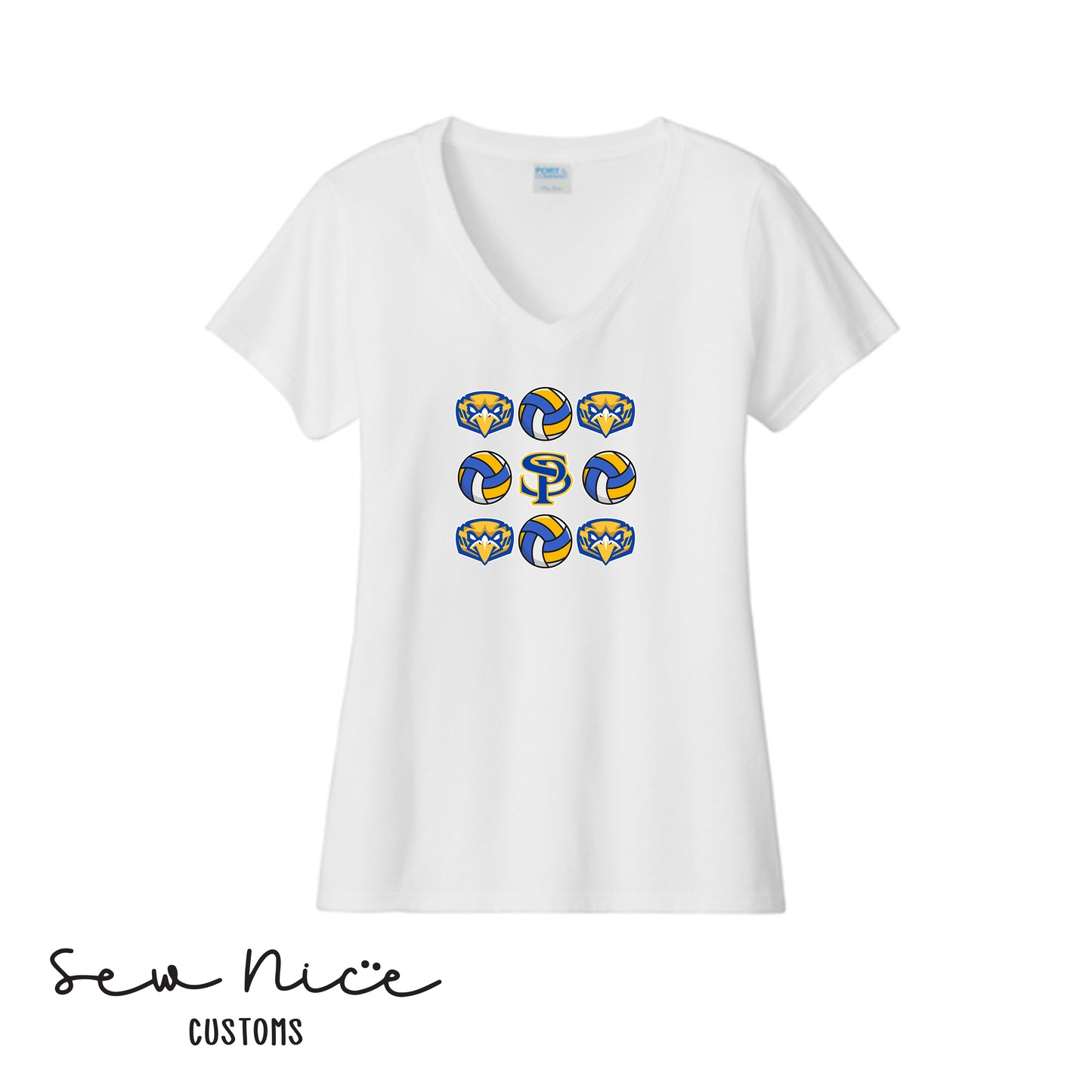 SP Mascot Volleyball Ladies V-Neck Shirt