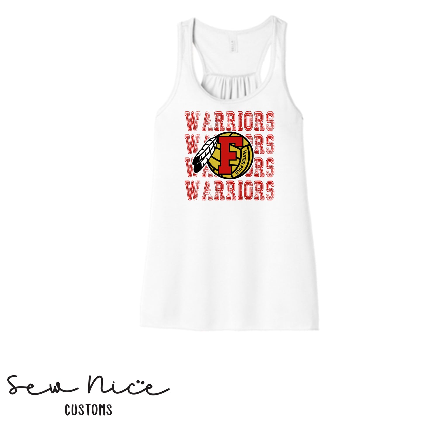 Warriors Stacked FHS Water Polo- Ladies Bella Canvas Flowy Tank Top