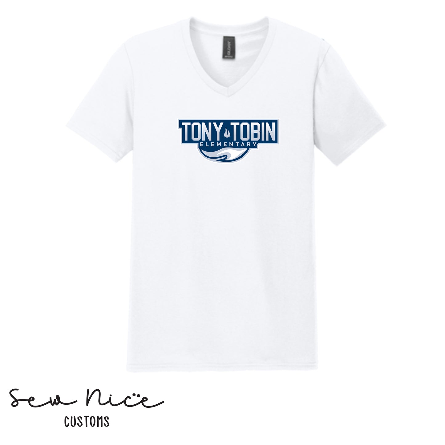 Tony Tobin Traditional Logo- Unisex Adult V-Neck Shirt
