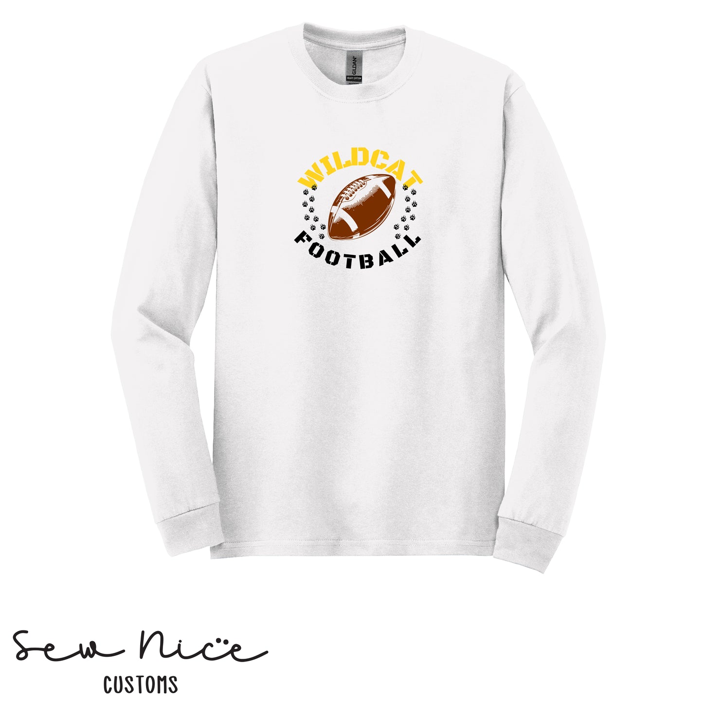 Sullivan Football Paw Prints- Unisex Adult/Youth Long Sleeve Shirt