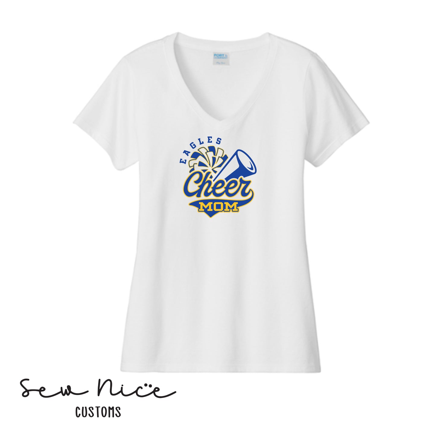 Eagles Cheer Mom- Ladies V-Neck Shirt