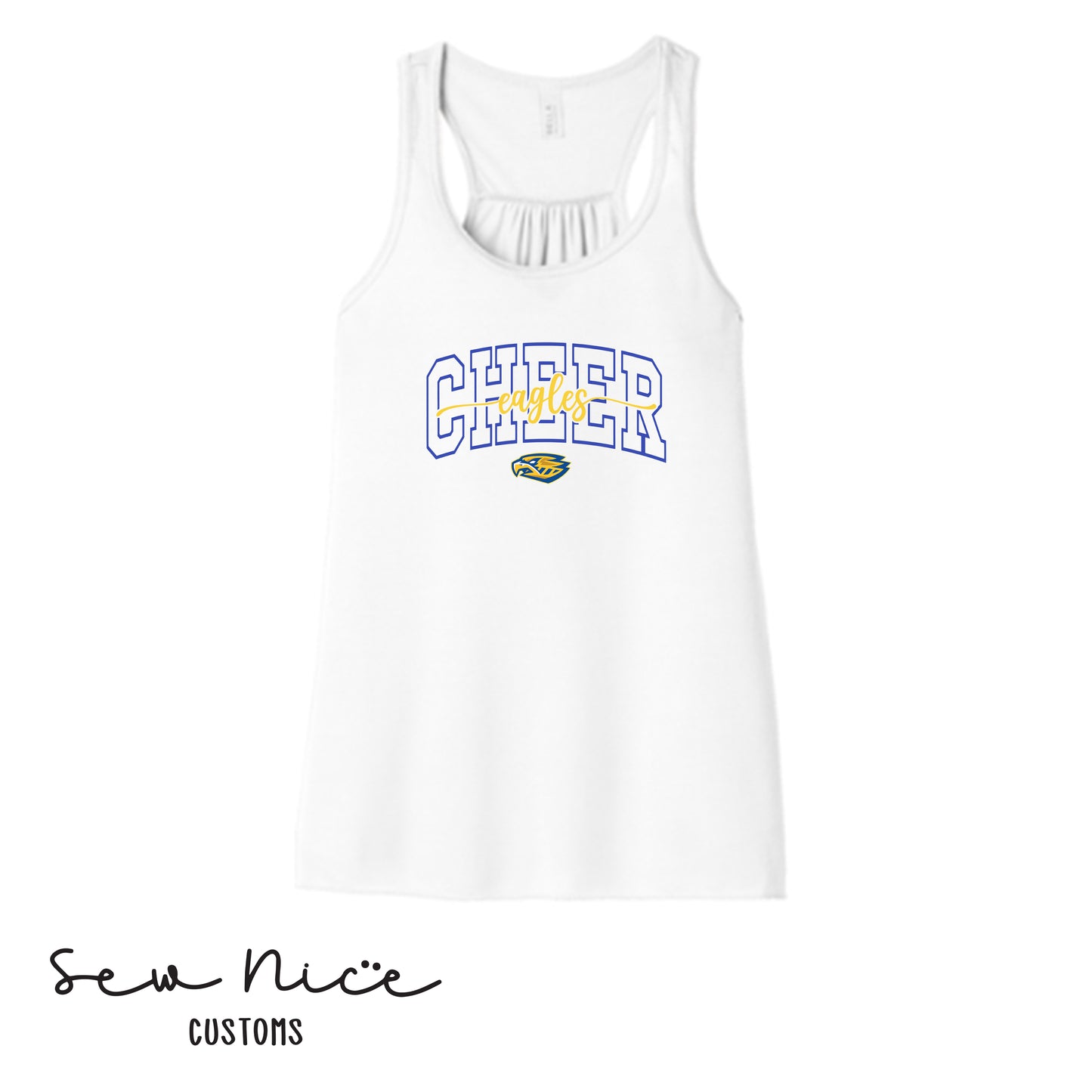 CHEER Eagles Script- Ladies Bella Canvas Flowy Tank Top
