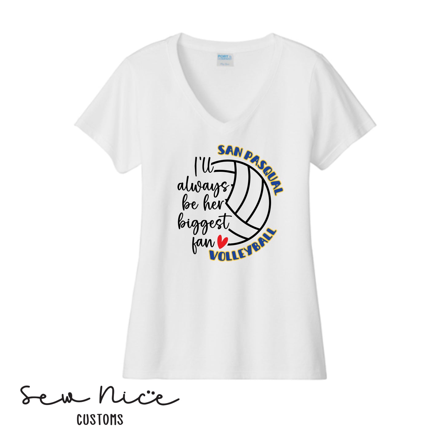 SP Volleyball Biggest Fan Ladies V-Neck Shirt