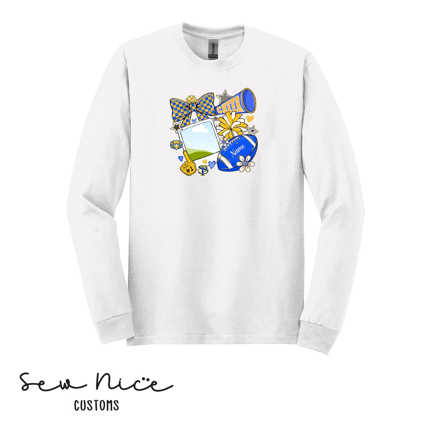 Custom SP Cheer Pic- Unisex Adult/Youth Long Sleeve Shirt