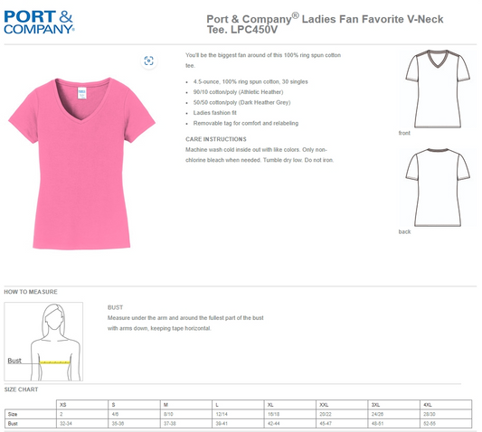 TEMPLATE LADIES V-NECK SHIRT LISTING