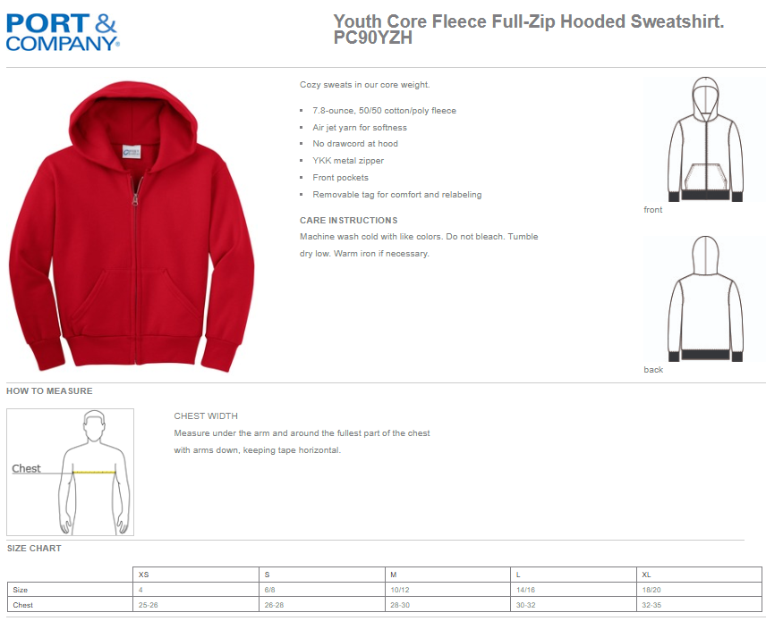 YOUTH Fallbrook Maltese Cross-Full Zip Hoodie