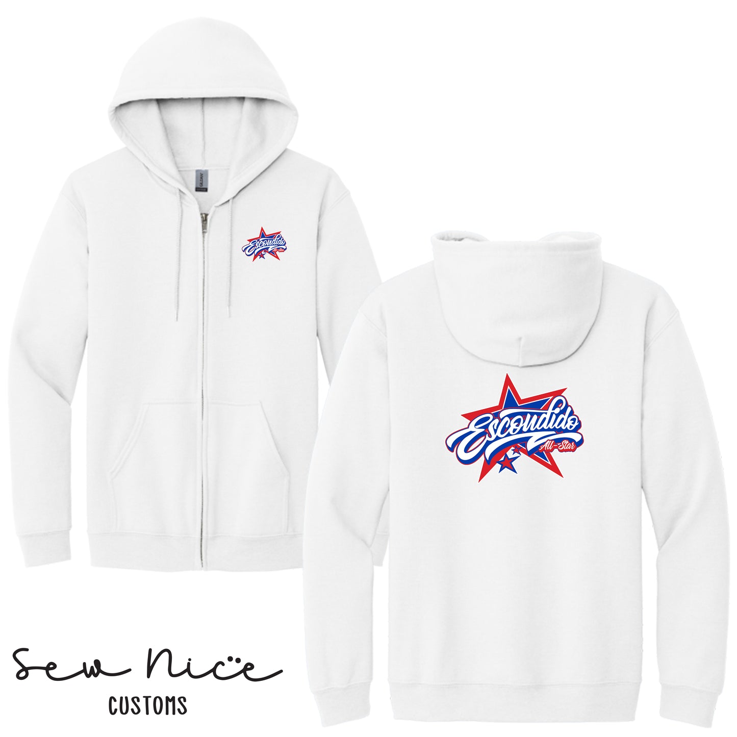 Escondido Star Logo- Unisex Full Zip Hoodie
