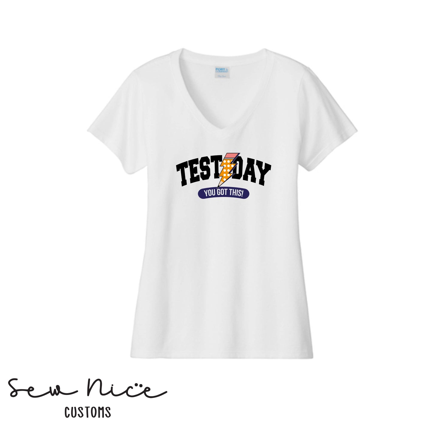 Test Day- Ladies V-Neck (Maie Ellis)