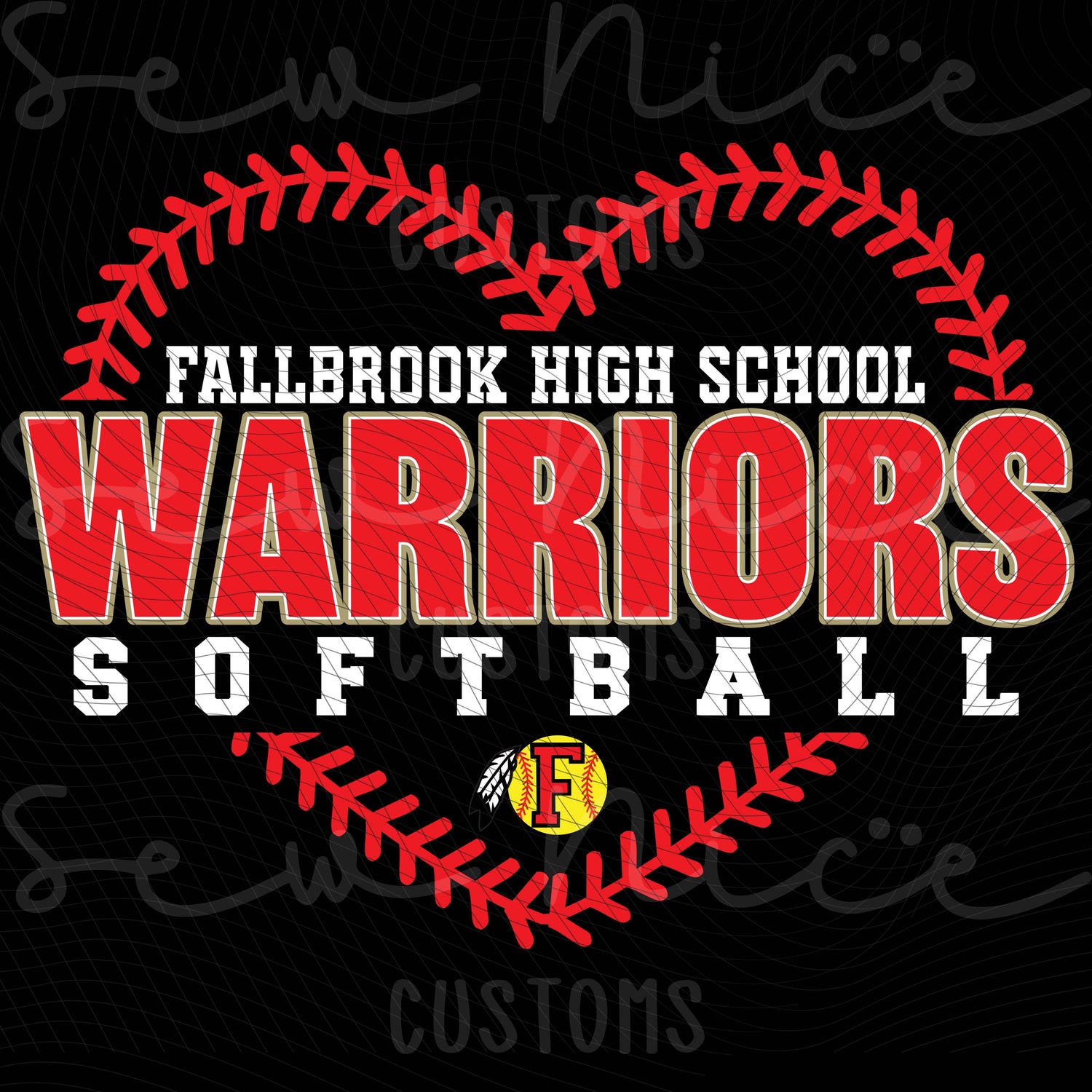 FHS Warriors Seam Heart