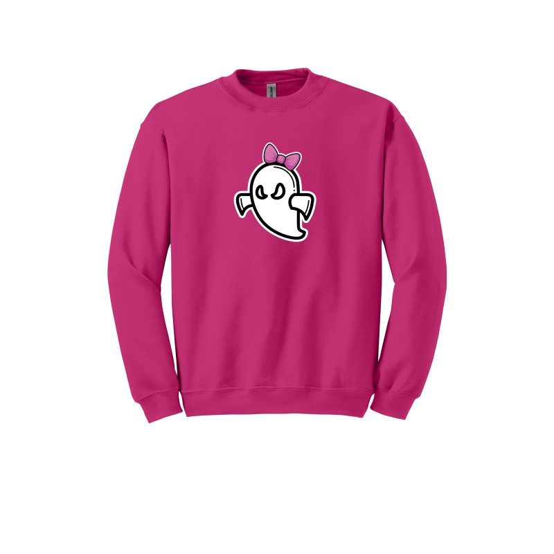 Ghost with Bow -Adult/Youth Unisex Crewneck Sweatshirt