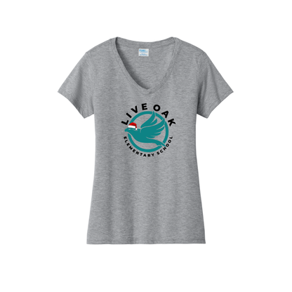 Live Oak Elementary Logo with Santa Hat -Women's V-Neck