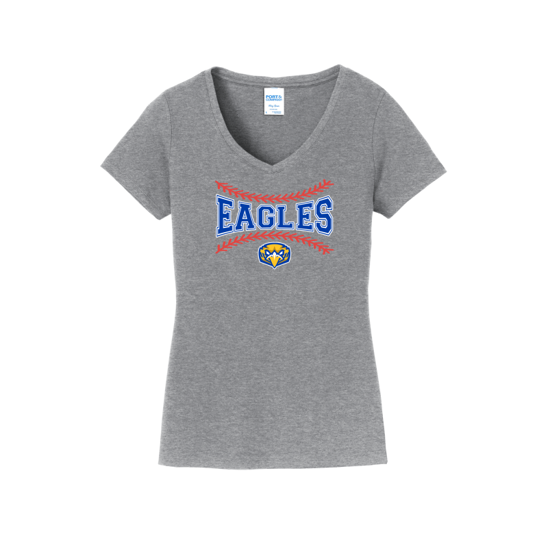 SP Eagles Baseball Seams Women's V-Neck Shirt