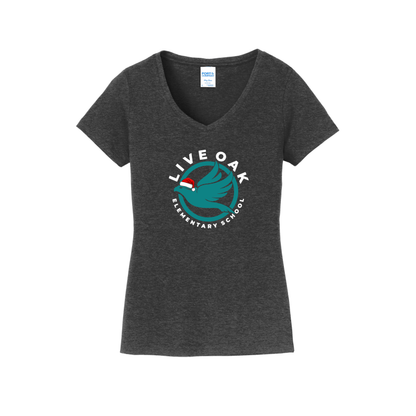 Live Oak Elementary Logo with Santa Hat -Women's V-Neck