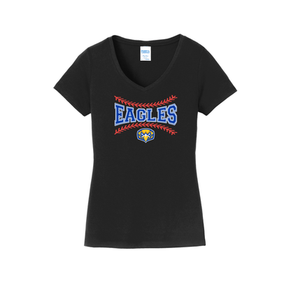 SP Eagles Baseball Seams Women's V-Neck Shirt