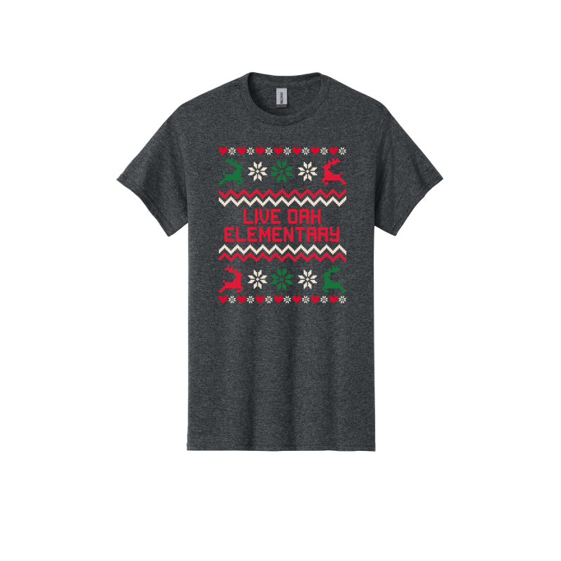 Live Oak Elementary Sweater- Red/Green (Shirt/Long Sleeve/Crewneck/Hoodie)