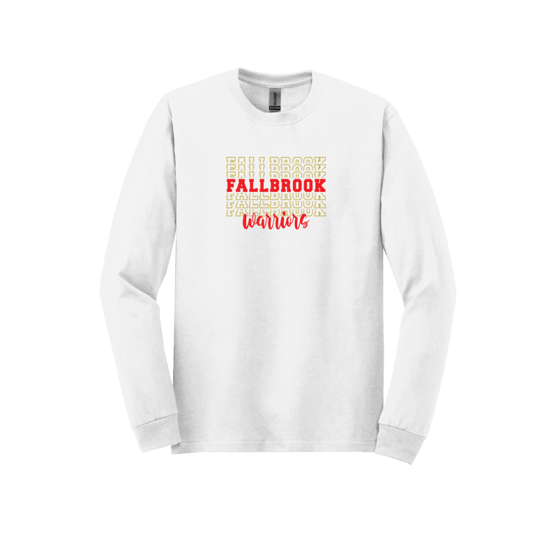 Fallbrook Stacked Design ADULT Long Sleeve T-shirt