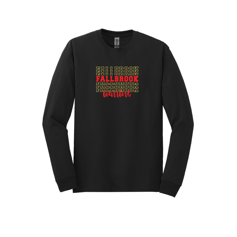 Fallbrook Stacked Design ADULT Long Sleeve T-shirt