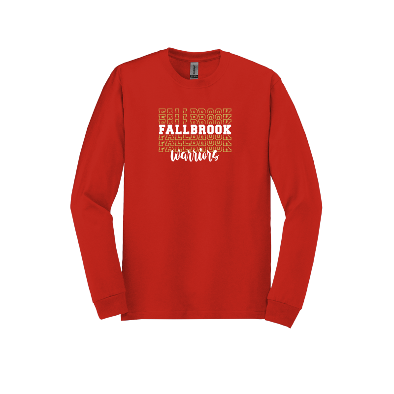 Fallbrook Stacked Design ADULT Long Sleeve T-shirt