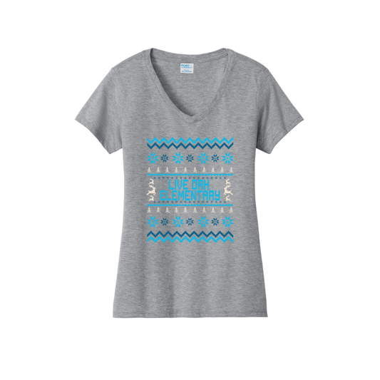 Live Oak Elementary Sweater-Blues-Women's V-Neck