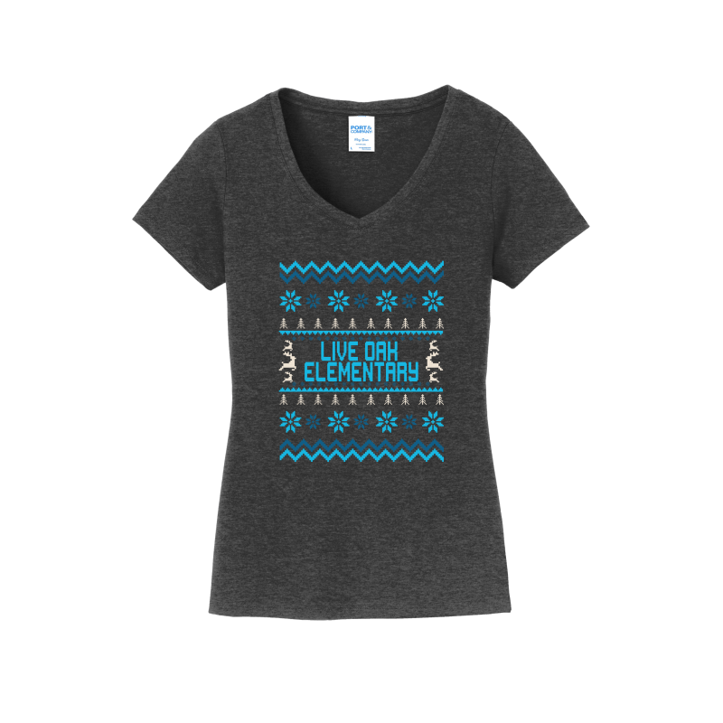 Live Oak Elementary Sweater-Blues-Women's V-Neck